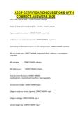 ASCP Certification Exam Questions with Correct Answers 2026 &vert; Complete Practice Exam & Study Guide