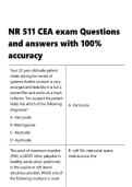 NR 511 CEA exam Questions and answers with 100- accuracy&period;