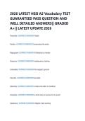 2026 LATEST HESI A2 Vocabulary TEST &NewLine;GUARANTEED PASS QUESTION AND &NewLine;WELL DETAILED ANSWERS&vert;&vert; GRADED &NewLine;A&plus;&vert;&vert; LATEST UPDATE 2026