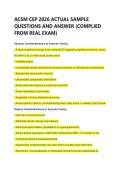 ACSM CEP 2026 ACTUAL SAMPLE &NewLine;QUESTIONS AND ANSWER &lpar;COMPLIED &NewLine;FROM REAL EXAM&rpar; 