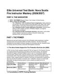 Elite Universal Test Bank&colon; Nova Scotia Fire Instructor Mastery &lpar;2026&sol;2027&rpar; &vert; NFPA 1020&comma; NFPA 1400 & OSHA Compliance