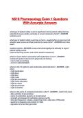 N518 Pharmacology Exam 1 Questions With Accurate Answers