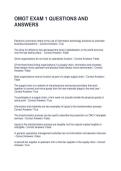 OMGT EXAM 1 QUESTIONS AND ANSWERS