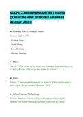 KDCHI COMPREHENSIVE TEST PAPER&NewLine;QUESTIONS AND VERIFIED ANSWERS&NewLine;REVIEW SHEET&NewLine;