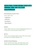 KDCHI FINAL PAPER REVIEW GUIDE WITH&NewLine;VERIFIED ITEMS AND SOLUTION&NewLine;WALKTHROUGH