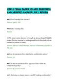 KDCHI FINAL PAPER SOLVED QUESTIONS&NewLine;AND VERIFIED ANSWERS FULL REVIEW