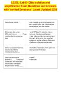 LS23L&colon; Lab E- DNA isolation and&NewLine;amplification Exam Questions and Answers&NewLine;with Verified Solutions &vert; Latest Updated 2026