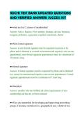 KDCHI TEST BANK UPDATED QUESTIONS&NewLine;AND VERIFIED ANSWERS SUCCESS KIT