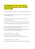 Fundamentals of Diverse Learners-WGU D096 Questions with complete solution 2026 
