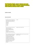 CLC Practice Exam NEWEST VERSION 2025&sol;2026 QUESTION AND CORRECT DETAILED VERIFIED ANSWERS FROM VERIFIED SOURCES RATED A GRADE