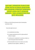 ASCP MLT CHEMISTRY EXAM STUDY GUIDE WITH ACCURATE QUESTIONS AND ANSWERS &lpar;VERIFIED ANSWERS&rpar; &vert; LATEST &lpar;2026&sol;2027&rpar; UPDATED VERSION &vert; 100&percnt; GUARANTEED PASS &lbrace;JUST RELEASED&rcub;