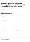 Cardiovascular System Anatomy and&NewLine;Physiology Comprehensive Exam Predictor&NewLine;2026 Questions and Correct Answers