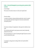 D101 - Cost and Managerial Accounting exam questions with answers