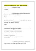 INTRO TO CHEMISTRY D425 EXAM PREP QUESTIONS