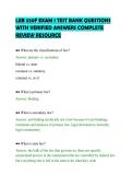 LEB 320F EXAM 1 TEST BANK QUESTIONS&NewLine;WITH VERIFIED ANSWERS COMPLETE&NewLine;REVIEW RESOURCE