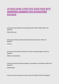 3P APEA EXAM 2 PRACTICE QUESTIONS WITH VERIRIFIED ANSWERS FOR GUARANTEED SUCCESS