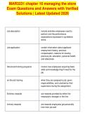 MAR3231 chapter 16 managing the store&NewLine;Exam Questions and Answers with Verified&NewLine;Solutions &vert; Latest Updated 2026