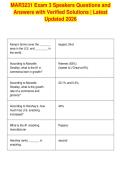 MAR3231 Exam 3 Speakers Questions and&NewLine;Answers with Verified Solutions &vert; Latest&NewLine;Updated 2026
