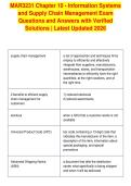 MAR3231 Chapter 10 - Information Systems&NewLine;and Supply Chain Management Exam&NewLine;Questions and Answers with Verified&NewLine;Solutions &vert; Latest Updated 2026