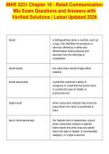 MAR 3231 Chapter 16 - Retail Communication&NewLine;Mix Exam Questions and Answers with&NewLine;Verified Solutions &vert; Latest Updated 2026&NewLine;