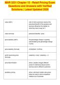 MAR 3231 Chapter 15 - Retail Pricing Exam&NewLine;Questions and Answers with Verified&NewLine;Solutions &vert; Latest Updated 2026