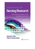 Test Bank For Essentials of Nursing Research&colon; Appraising Evidence for Nursing Practice 10th Edition by Denise Polit&comma; Cheryl Beck