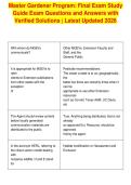 Master Gardener Program&colon; Final Exam Study&NewLine;Guide Exam Questions and Answers with&NewLine;Verified Solutions &vert; Latest Updated 2026