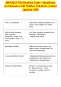 MAR3231 FSU Hopkins Exam 4 Questions&NewLine;and Answers with Verified Solutions &vert; Latest&NewLine;Updated 2026&NewLine;