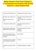 Master Gardener Final Exam Chapters 1&comma;&NewLine;11-20 Questions and Answers with Verified&NewLine;Solutions &vert; Latest Updated 2026