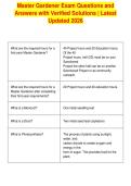 Master Gardener Exam Questions and&NewLine;Answers with Verified Solutions &vert; Latest&NewLine;Updated 2026