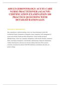 ADULT-GERONTOLOGY ACUTE CARE &NewLine;NURSE PRACTITIONER &lpar;AGACNP&rpar; &NewLine;CERTIFICATION EXAMINATION 100 &NewLine;PRACTICE QUESTIONS WITH &NewLine;DETAILED RATIONALES