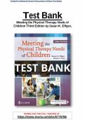 Test Bank For Meeting the Physical Therapy Needs of Children Third Edition by Susan K Effgen&comma; Alyssa Fiss