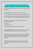 MGT8803 - BUSINESS FUNDAMENTALS FOR ANALYTICS - MODULE 2&colon; FINANCE QUESTIONS WITH ACCURATE ANSWERS