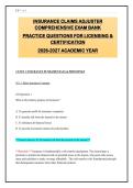 Insurance Claims Adjuster Exam Prep 2026-2027 &vert; 450&plus; Practice Questions with Rationales