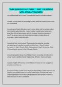 OMSA BUSINESS CLASS EXAM 1 - PART 1 QUESTIONS WITH ACCURATE ANSWERS