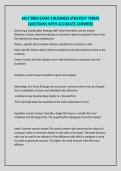 MGT 8803 EXAM 3 BUSINESS STRATEGY TERMS QUESTIONS WITH ACCURATE ANSWERS
