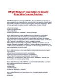 ITN 260 Module 01 Introduction To Security Exam With Complete Solutions