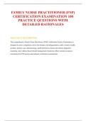 FAMILY NURSE PRACTITIONER &lpar;FNP&rpar; &NewLine;CERTIFICATION EXAMINATION 100 &NewLine;PRACTICE QUESTIONS WITH &NewLine;DETAILED RATIONALES
