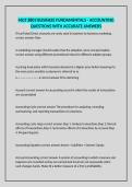 MGT 8803 BUSINESS FUNDAMENTALS - ACCOUNTING QUESTIONS WITH ACCURATE ANSWERS