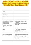 MBA 601&colon; Module 2 Chapter 4&colon; Supply and&NewLine;Demand Exam Questions and Answers with&NewLine;Verified Solutions &vert; Latest Updated 2026