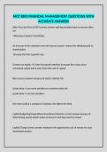 MGT 8803 FINANCIAL MANAGEMENT QUESTIONS WITH ACCURATE ANSWERS