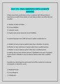 ACCT 470 - FINAL QUESTIONS WITH ACCURATE ANSWERS