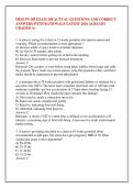 HESI PN OB EXAM 100 ACTUAL QUESTIONS AND CORRECT &NewLine;ANSWERS WITH RATIONALE LATEST 2026 ALREADY &NewLine;GRADED A&plus;
