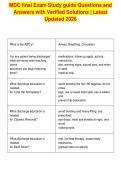 MDC final Exam Study guide Questions and&NewLine;Answers with Verified Solutions &vert; Latest&NewLine;Updated 2026