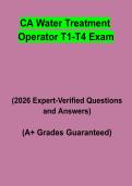 CA Water Treatment Operator T1&ndash;T4 Exam Questions & Answers PDF &vert; California Certification Study Guide