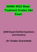 AWWA WSO Water Treatment Grades 3 & 4 Exam Questions & Answers PDF &vert; Complete Certification Study Guide