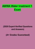 AWWA Water Treatment 1 Exam Questions & Answers PDF &vert; Grade 1 Operator Certification Study Guide