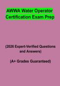 AWWA Water Operator Certification Exam Prep Questions & Answers PDF &vert; Complete Study Guide