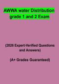AWWA Water Distribution Grade 1 & 2 Exam Questions & Answers PDF &vert; Complete Operator Certification Study Guide