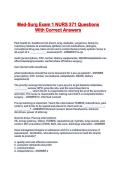 Med-Surg Exam 1 NURS 371 Questions With Correct Answers